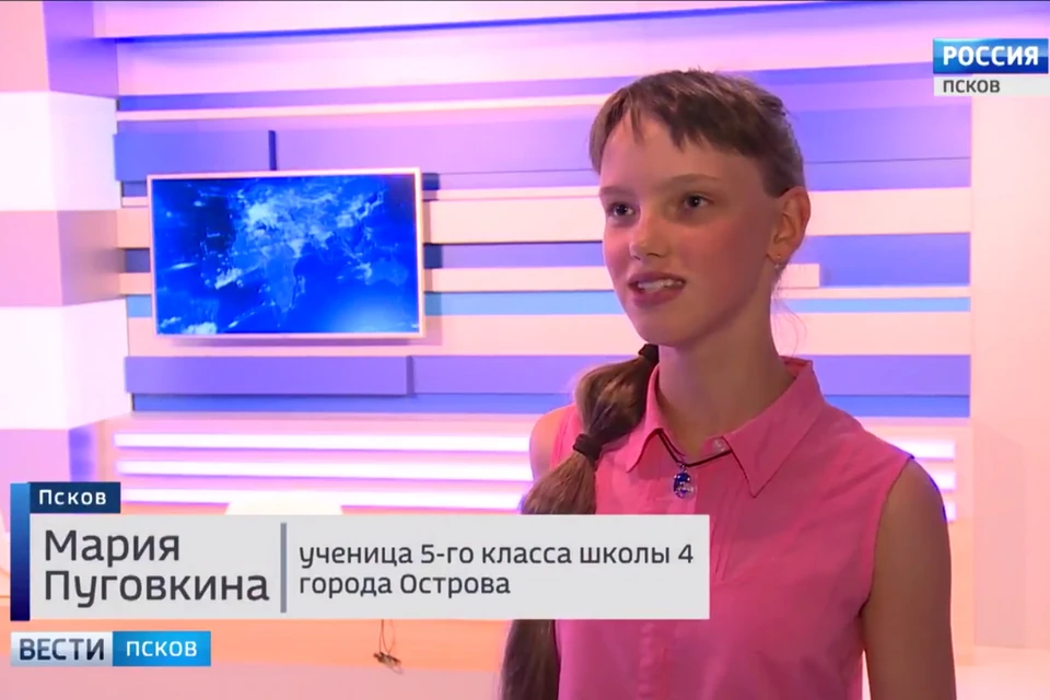 Мария Пуговкина побывала в телестудии ГТРК "Псков".