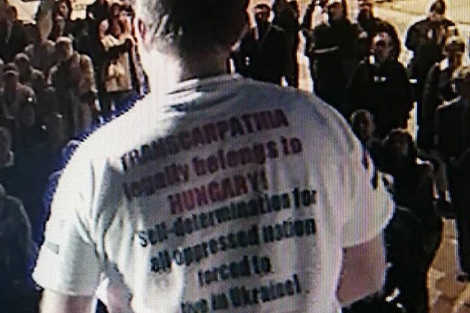 В Будапеште прошла акция в поддержку отделения Закарпатья от Украины. Фото: Любовь Непоп/Facebook