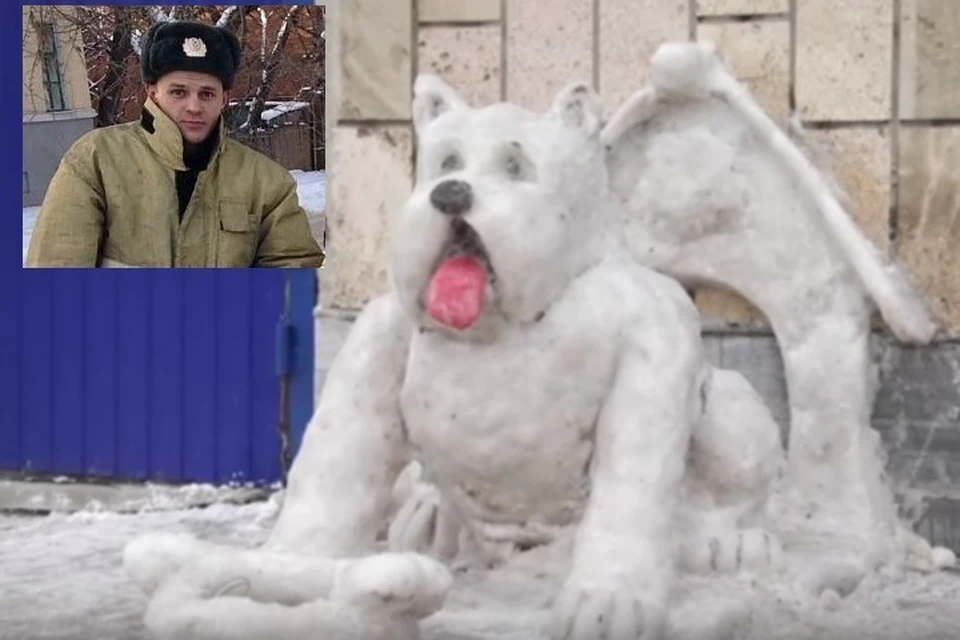 Командир Сергей Шельпов в этом году решил создать символ года - собаку.