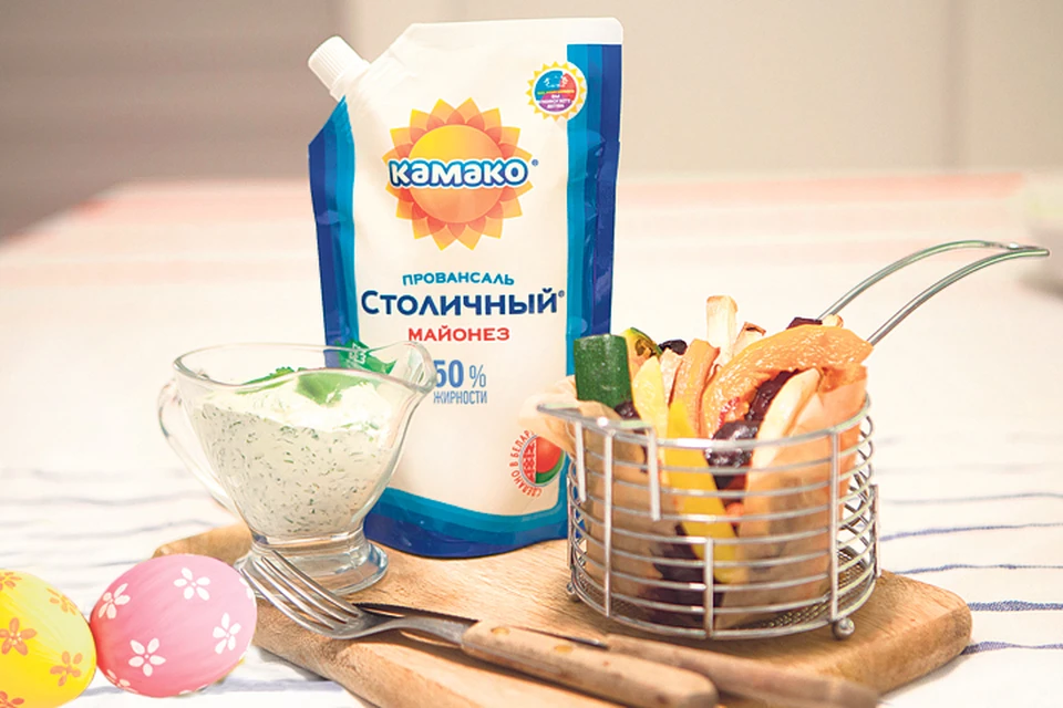 Овощи с соусом из майонеза - полная гармония!