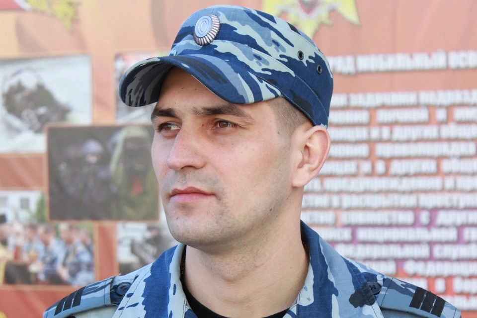 Cтарший сержант ОМОНа Росгвардии Сергей Алексеев.