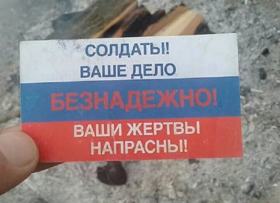 Вот такие визитки разбросал беспилотник ВСУ над позициями ЛНР. Фото: С.Феликсов