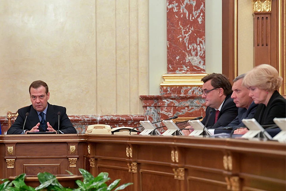 Дмитрий Медведев на заседании правительства. Фото: Александр Астафьев/ТАСС