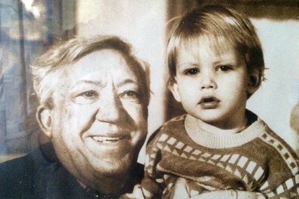 Юрий Никулин с внуком.