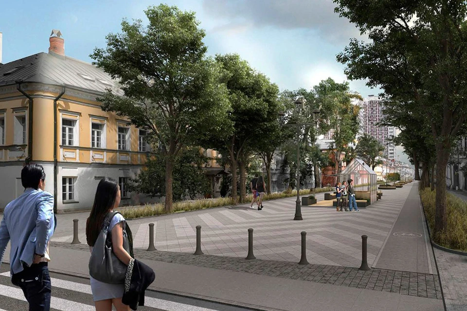 Проектное решение реконструкции Школьной улицы. Фото mos.ru