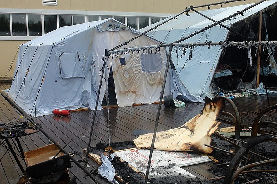 Последствия пожара в детском лагере "Холдоми". ФОТО ГУ МЧС Хабаровского края