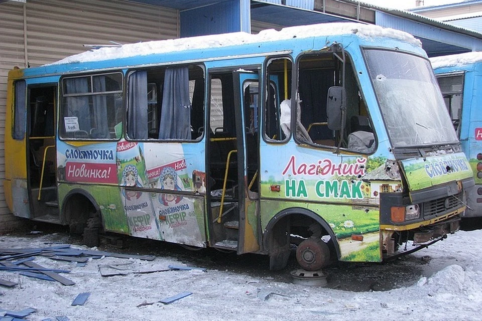В Донецке за время вооруженного конфликта обстрелами украинской армии пострадали больше ста маршруток