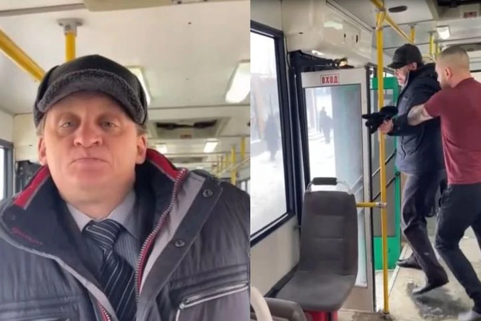 Пьяного экс-помощника депутата вытолкали из автобуса. Фото: «Инцидент Новосибирск».