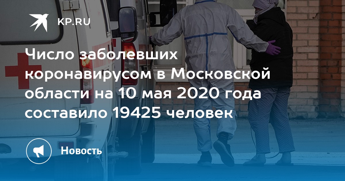 Число заболевших коронавирусом в Московской области на 10 мая 2020 года