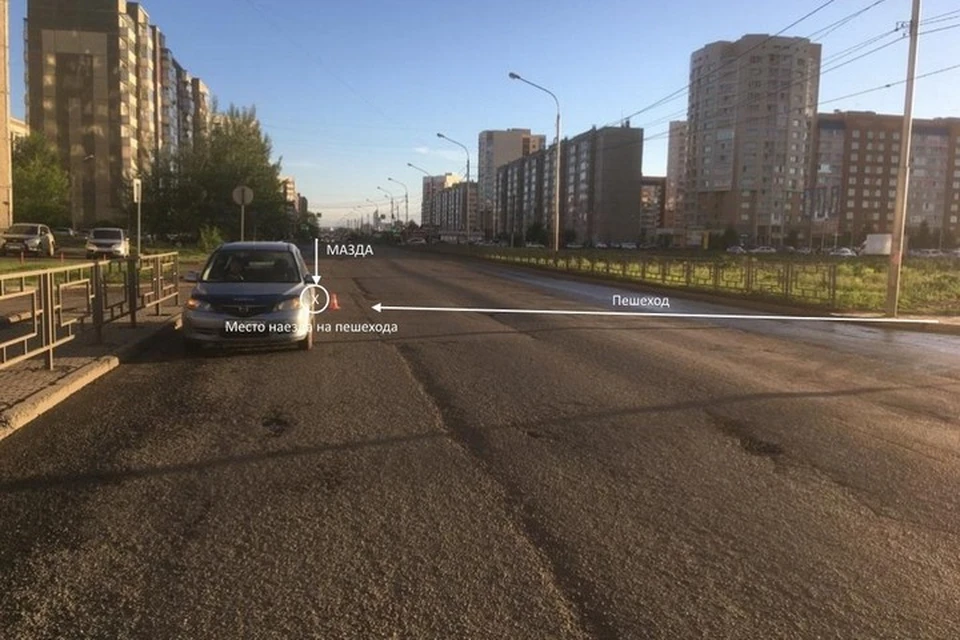 В Красноярске 4-летняя девочка на глазах родителей попала под машину. Фото: ГИБДД