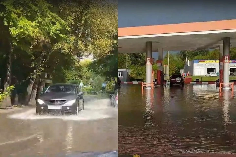 Горожане сняли на видео последствия ливня в Новосибирске 24 августа 2020 года.