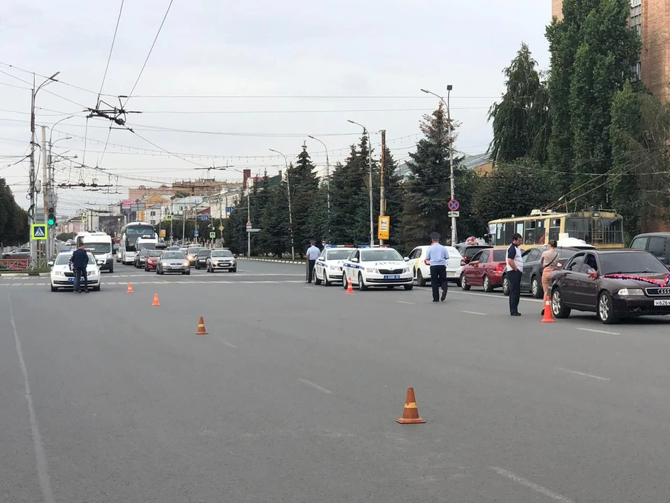 Полиция вновь массово останавливала автомобили в центре Рязани. Фото: УГИБДД по Рязанской области.