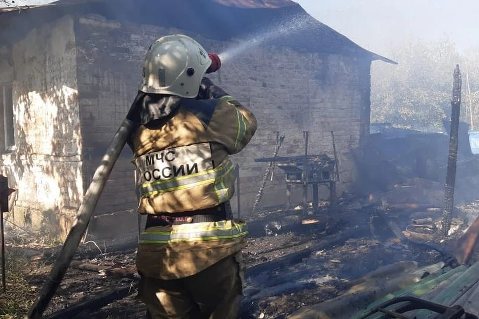 Пожар в Становлянском районе