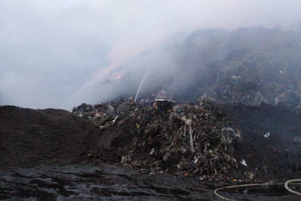 Пожар произошел на мусороперерабатывающем заводе в Ленобласти / Фото: Администрация Ленобласти
