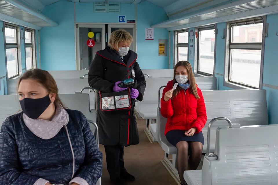 В пригородном транспорте Санкт-Петербурга усиливают борьбу с коронавирусом