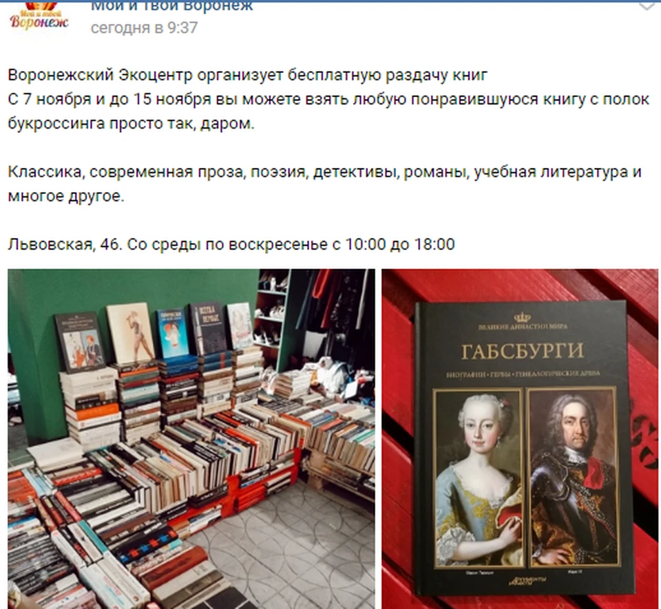 Воронежцам бесплатно раздадут интересные книги - KP.RU