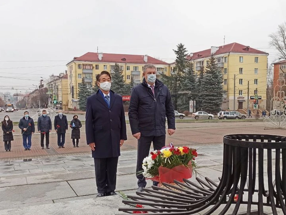 Церемония состоялась на площади Партизан.
