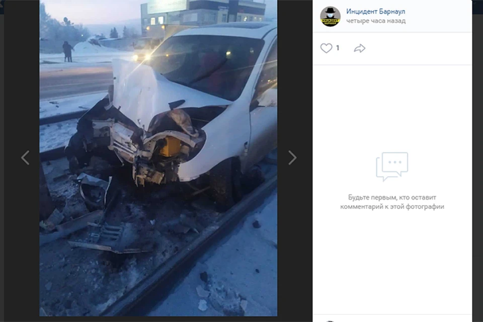 Авария на улице Попова в Барнауле