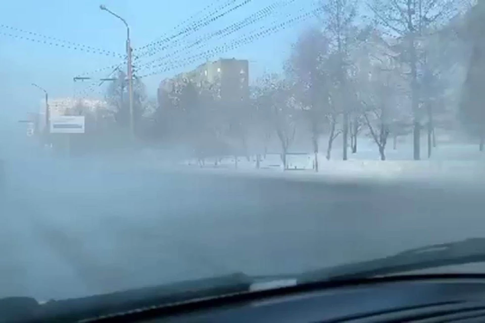 Коммунальная авария.Фото: instagram.com/chp.kras/"