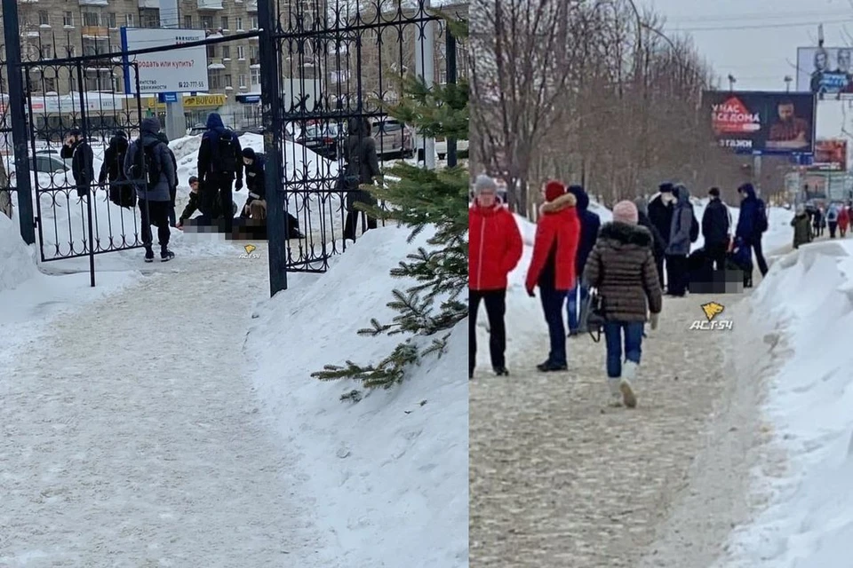 В Новосибирске, 16 февраля, около НГТУ произошла драка с поножовщиной. Фото: "АСТ-54"