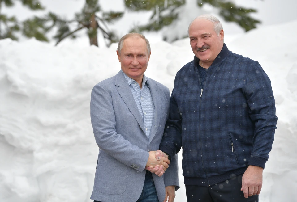 Президент России Владимир Путин и президент Белоруссии Александр Лукашенко в Сочи.
