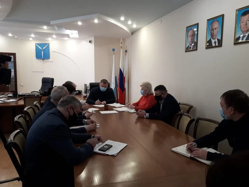 Состоялось заседание оперативного штаба по вопросу ликвидации аварии на водопроводных сетях. Фото пресс-службы мэрии