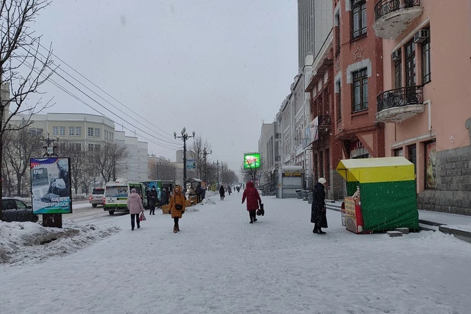 Очередной снежный циклон накрыл Хабаровский край