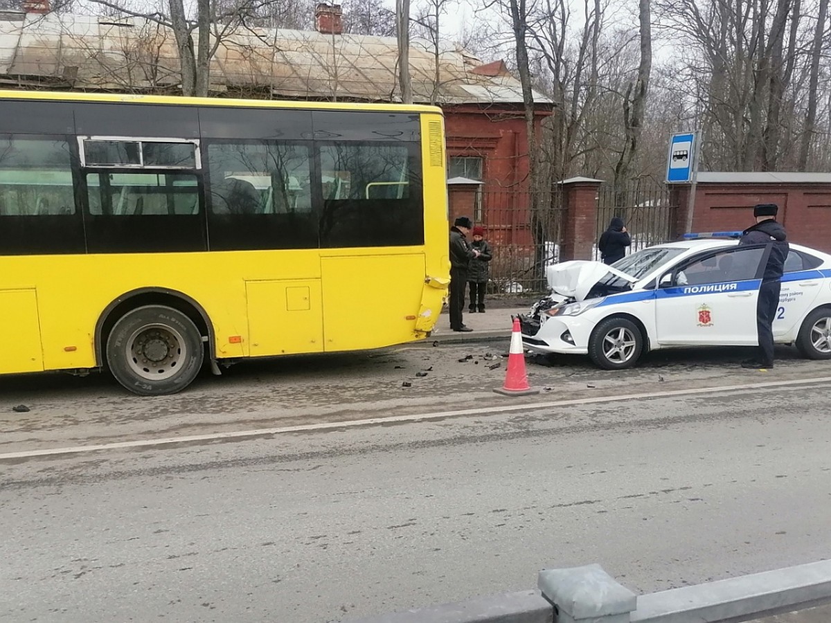 Спешащая на вызов полицейская машина врезалась в автобус в Кронштадте -  KP.RU