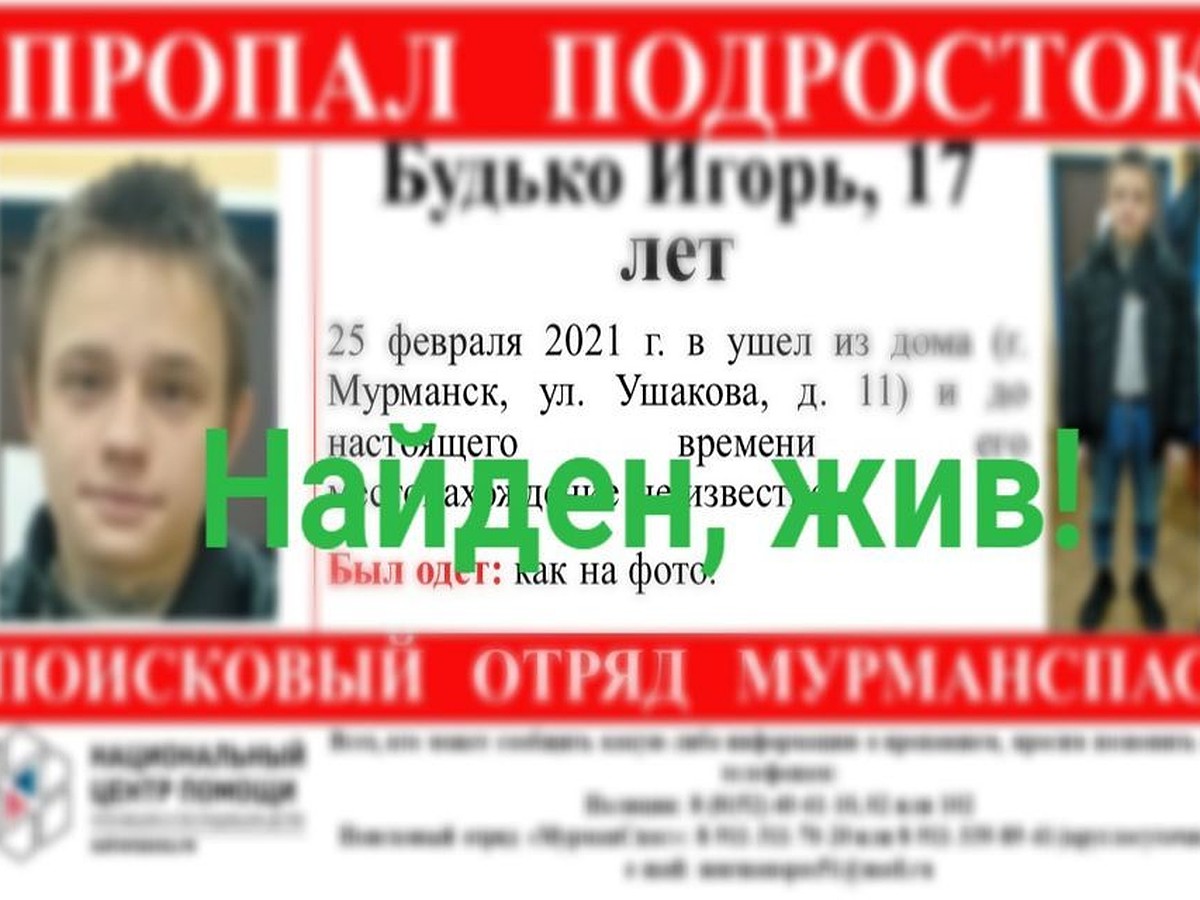 Завершены поиски 17-летнего подростка из Мурманска - KP.RU