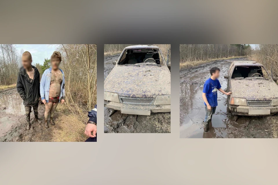 В Тверской области 17-летний водитель из Москвы застрял в грязи, не доехав до бабушки. Фото: пресс-служба ГИБДД по Тверской области.