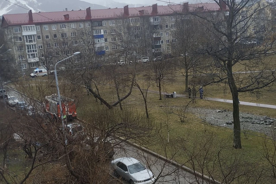 В сквер Асахикава в Южно-Сахалинске утром 18 апреля съехались спецслужбы