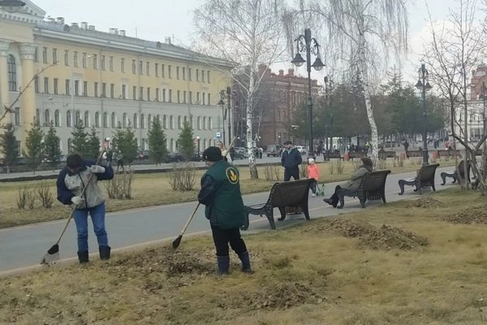 В областном центре начинают готовить пространства к летнему сезону. Фото: пресс-служба мэрии Томска.