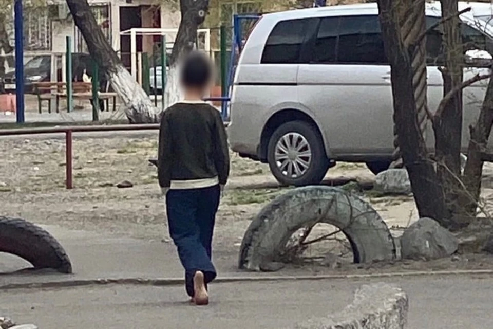 В столице Тувы школьник убежал из дома босиком. Фото: пресс-служба полиции Тувы