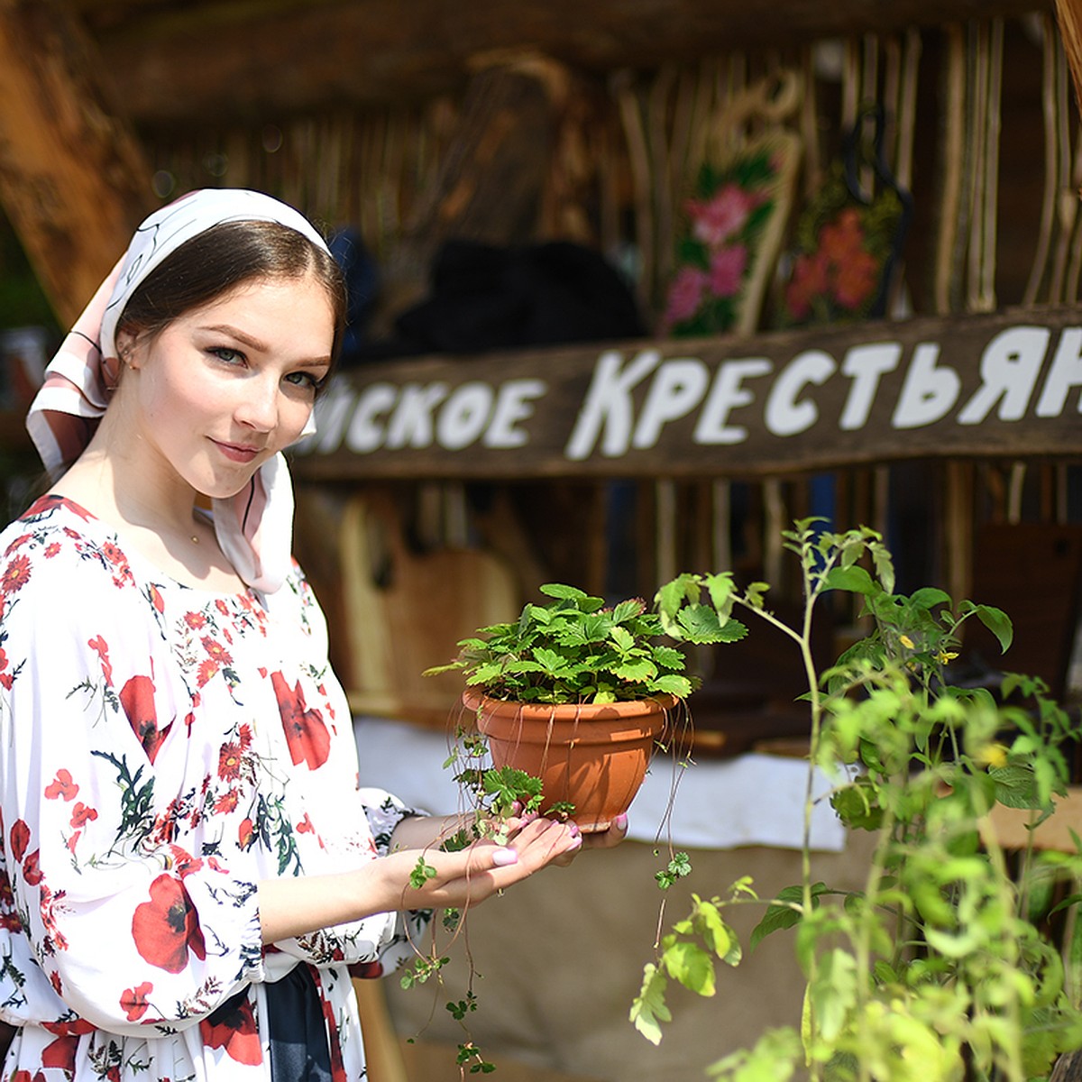 Еда без химии, валенки и платья в пол на модном показе: фоторепортаж с « крестьянской ярмарки» у Германа Стерлигова - KP.RU