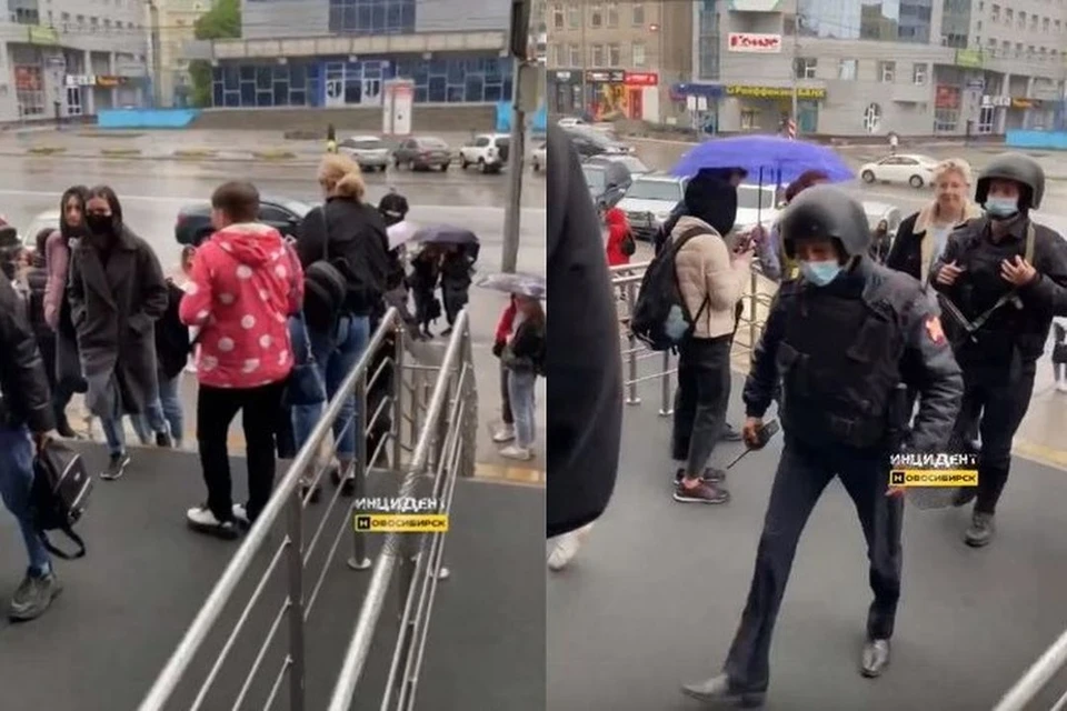 В Новосибирске эвакуировали студентов и преподавателей СибУПК. Фото: Кадр из видео