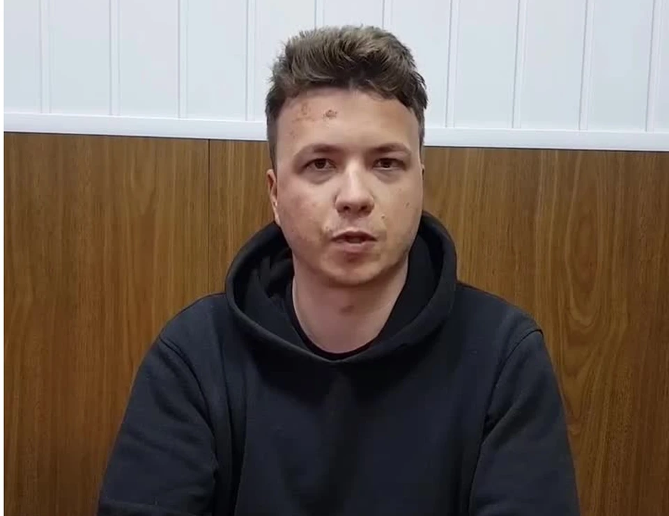 Задержанный в Минске Роман Протасевич дал признательный показания. Фото: кадр из видео