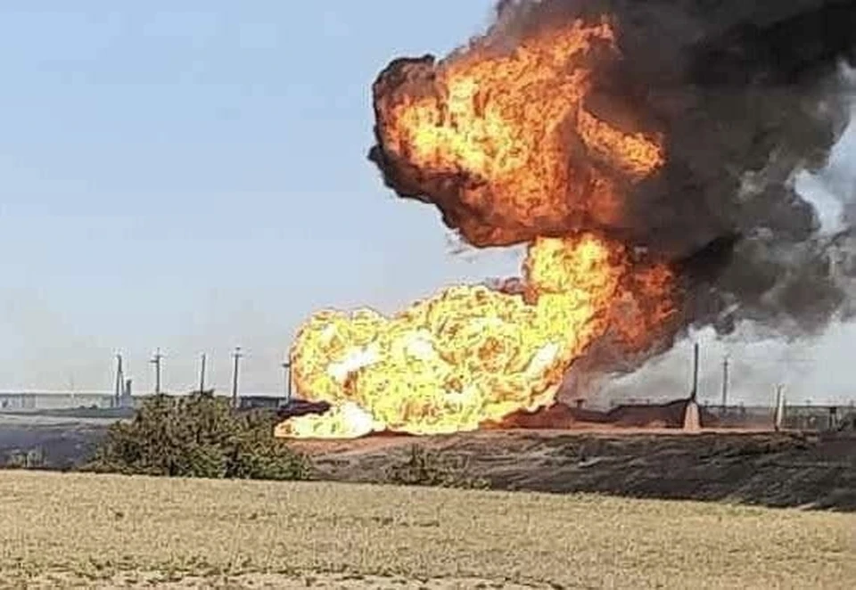 Пожар на газопроводе в Саратовской области