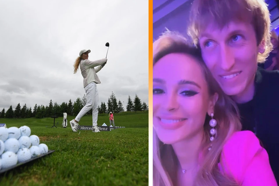 Анна Калашникова посетила турнир по гольфу со своим женихом-миллионером Иваном.