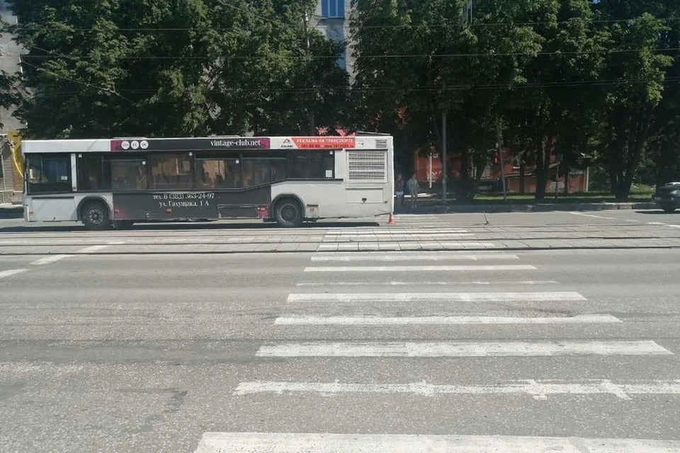 Пассажирский автобус сбил на пешеходном переходе школьника. Фото: ГИБДД по Новосибирску