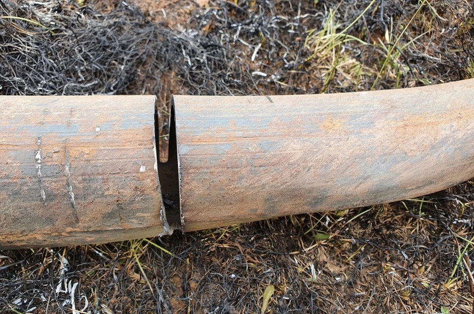 Искра упала на сухую траву, когда житель Иркутской области резал трубу бензопилой