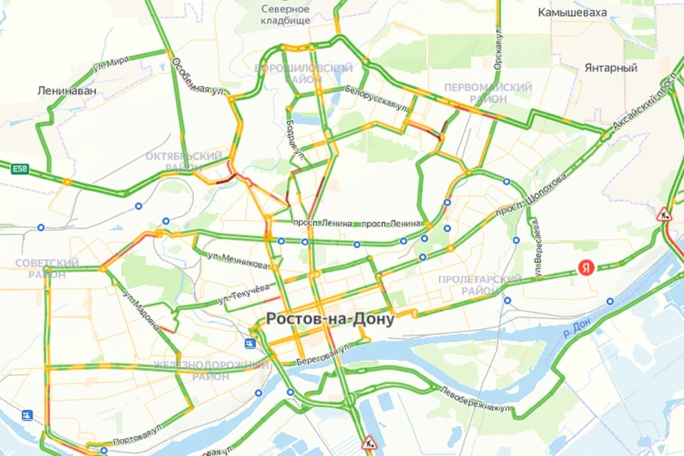 Утренние пробки в Ростове
