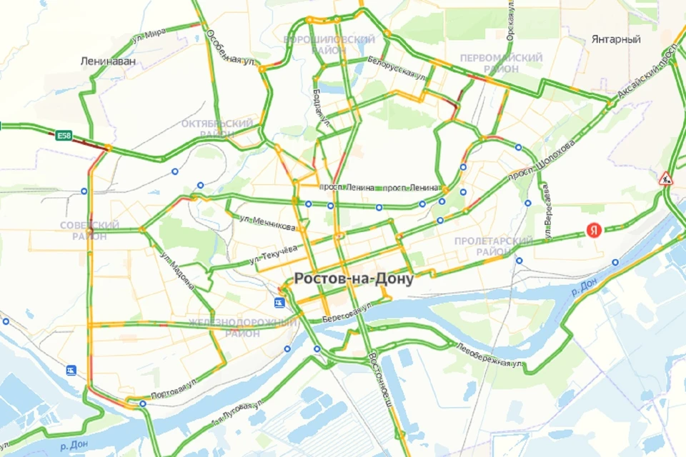 Утренние пробки в Ростове