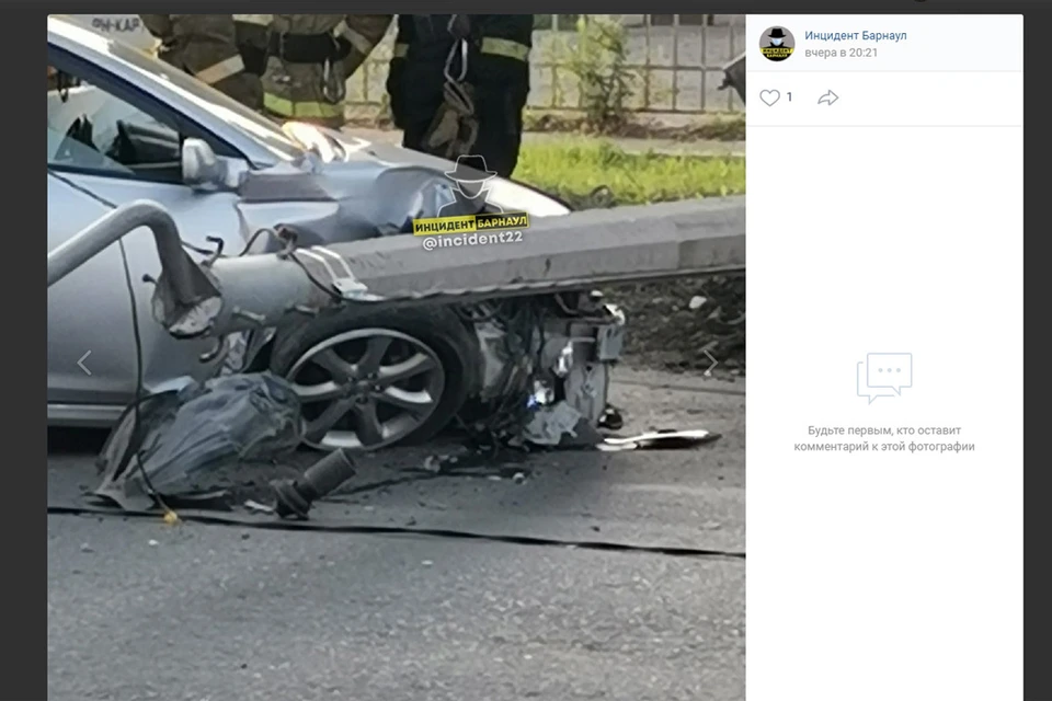Последствия аварии в Барнауле (фото: скриншот сайта https://vk.com/incident22)