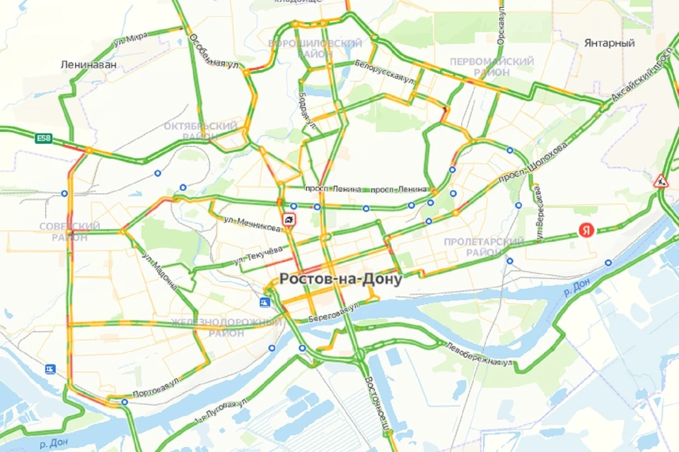 Утренние пробки в Ростове