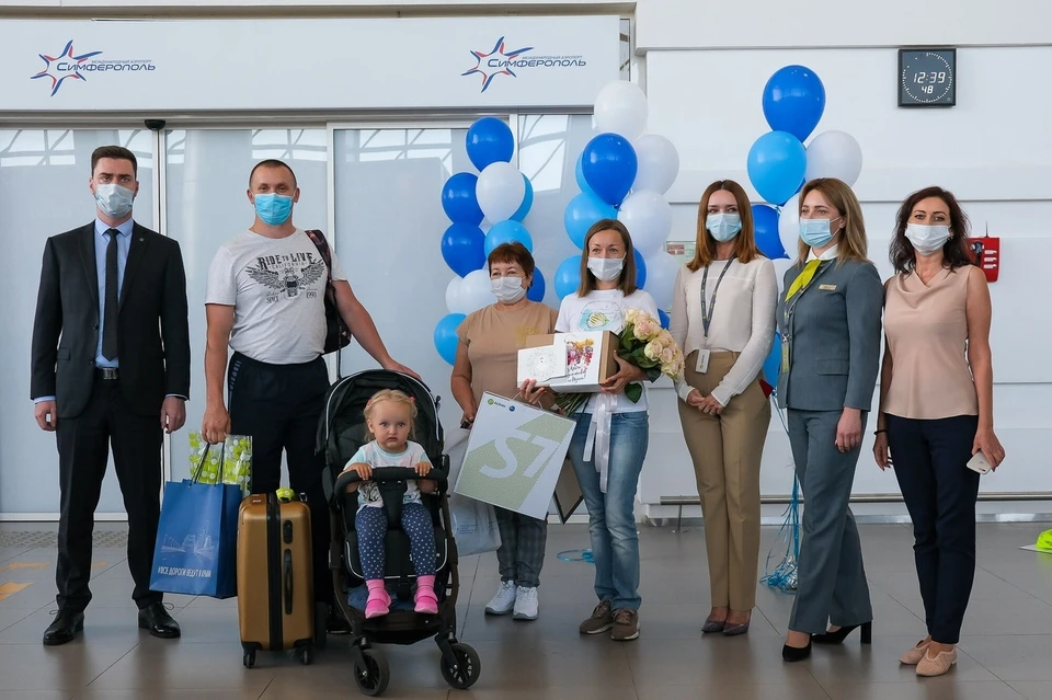 Международный аэропорт крымской столицы 31 августа встретил 5-миллионного пассажира с начала 2021 года. Фото: пресс-служба аэропорта "Симферополь"
