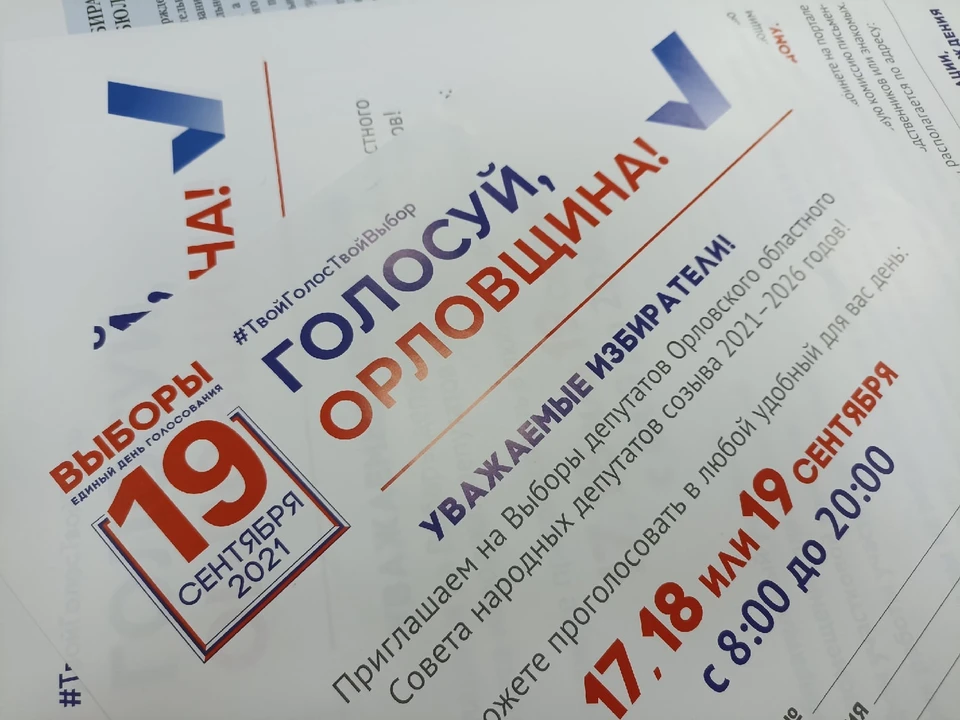 В Орловской области в выборах приняли участие менее 50% избирателей