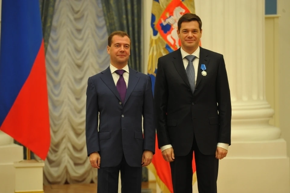 Зампредседателя Совета безопасности Дмитрий Медведев и основной владелец "Северстали" Алексей Мордашов