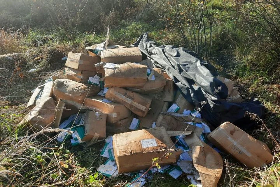 В Рыбинске местные жители нашли свалку коробок с лекарствами. ФОТО: группа "Подслушано в Рыбинске" ВКонтакте