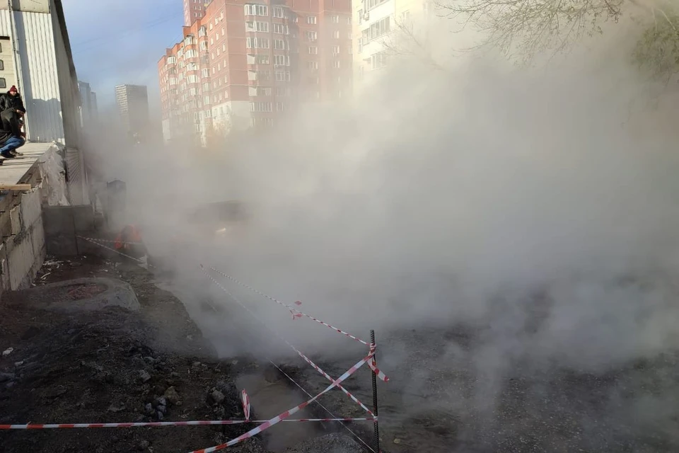 Пар такой, что не было видно ничего.