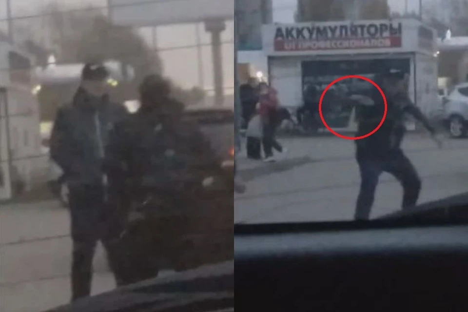 Перестрелка была возле магазина. Фото: скриншот из видео